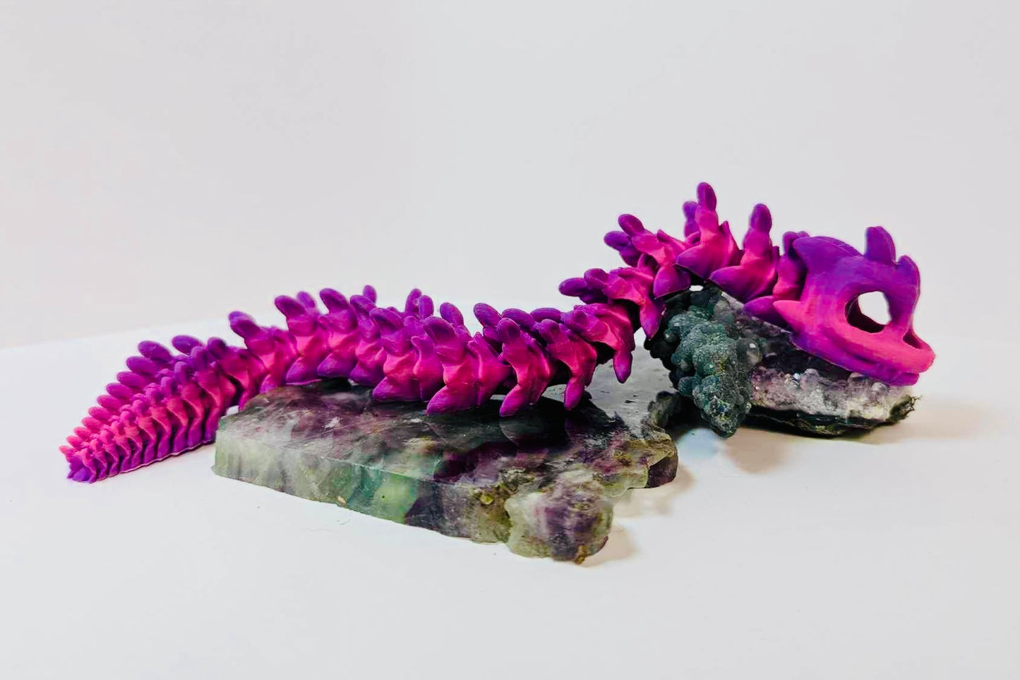 Articulated bony basilisk pink and purple 30cm