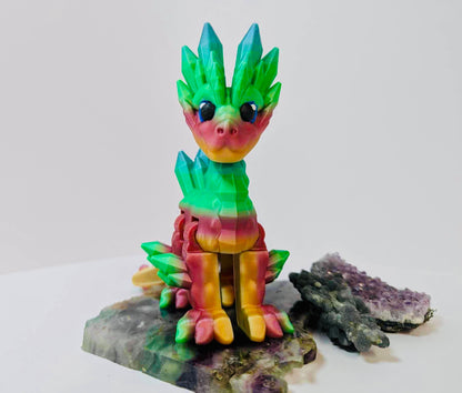 Articulated crystal dragon rainbow