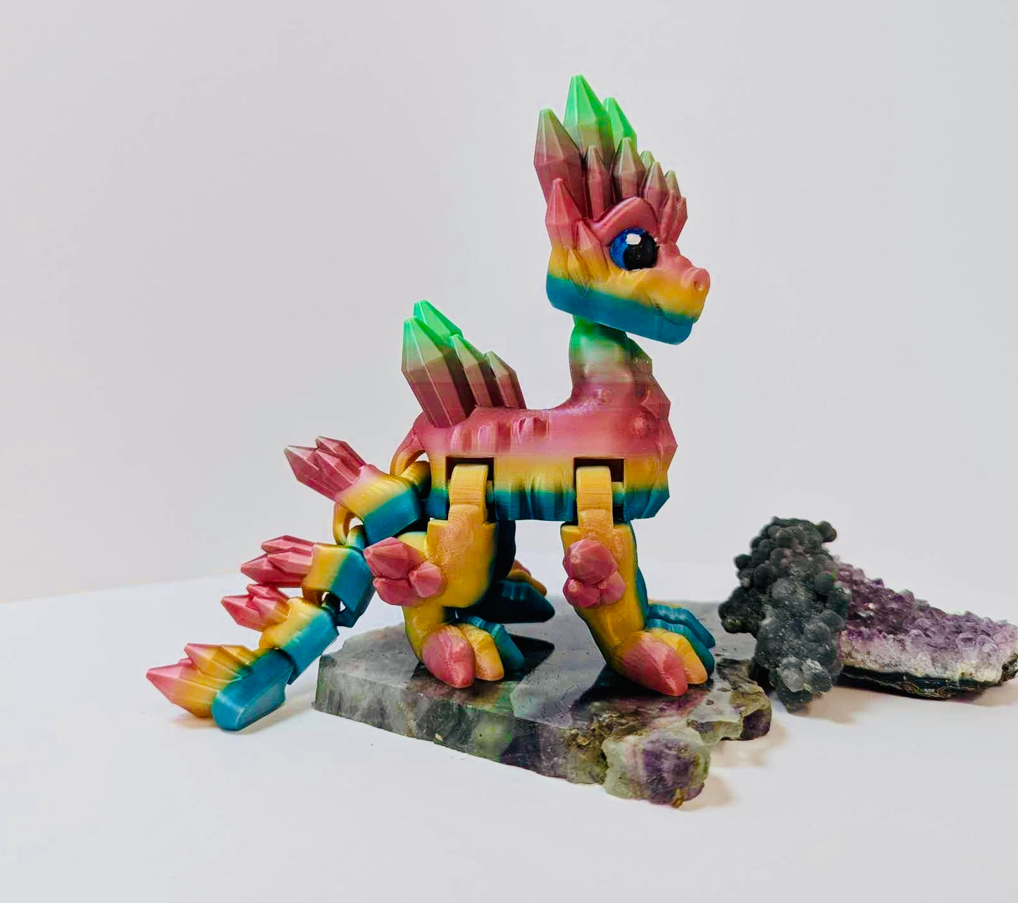 Articulated crystal dragon rainbow