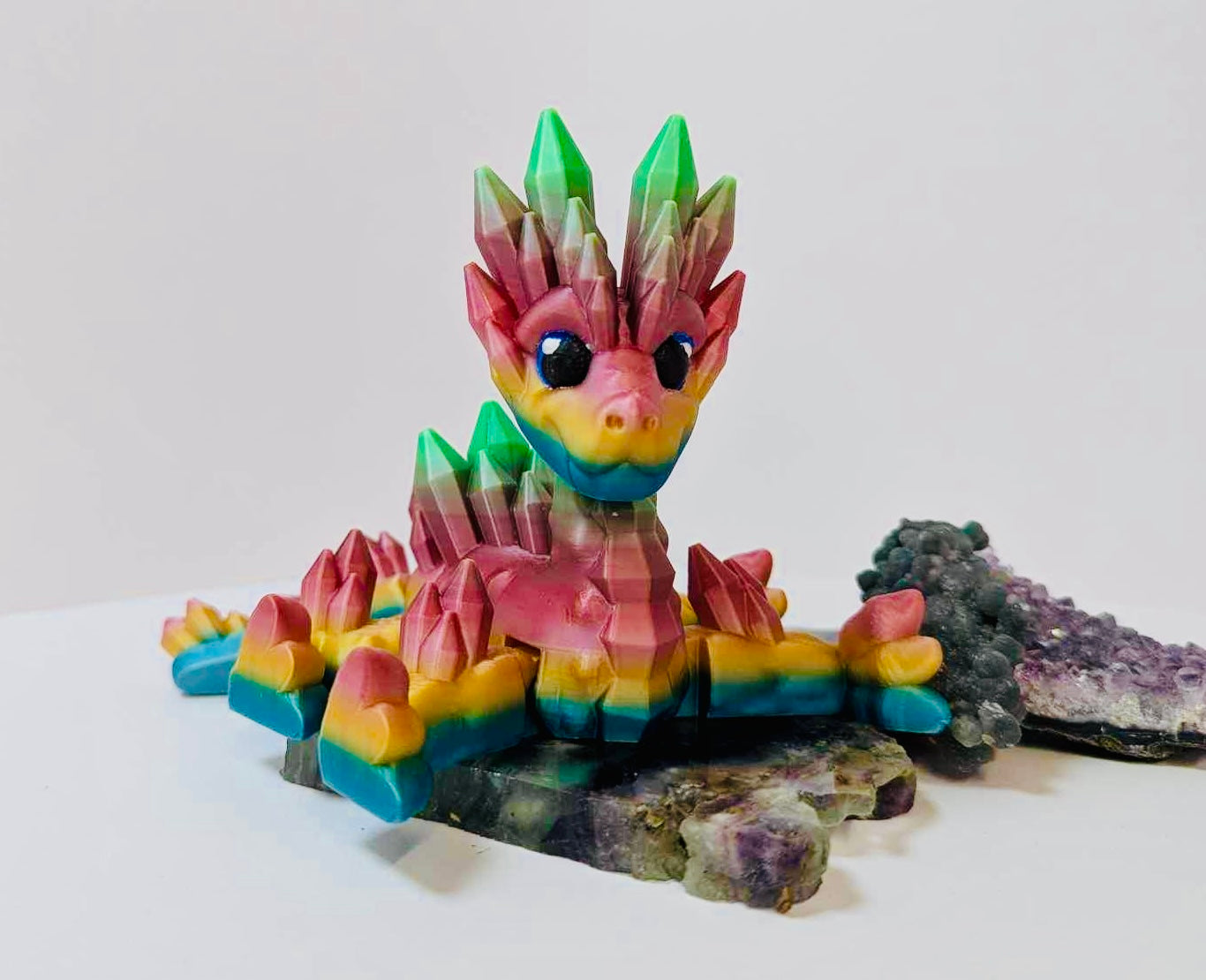 Articulated crystal dragon rainbow