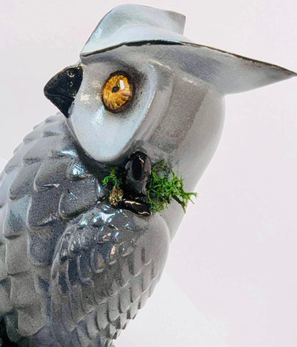 Crystal grey owl 15cm