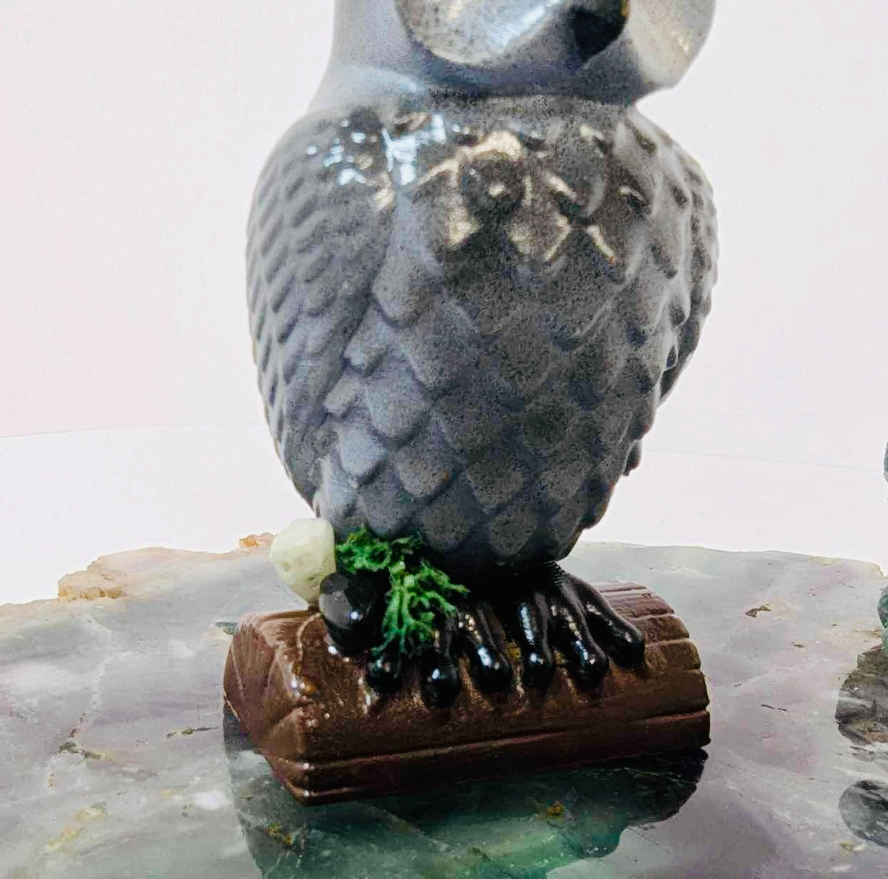 Crystal grey owl 7cm