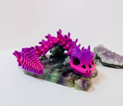 Articulated bony basilisk pink and purple 30cm