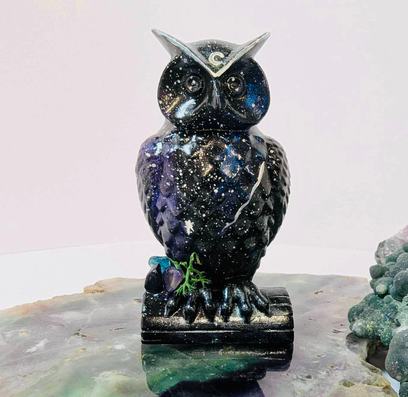 Galaxy crystal owl 7cm