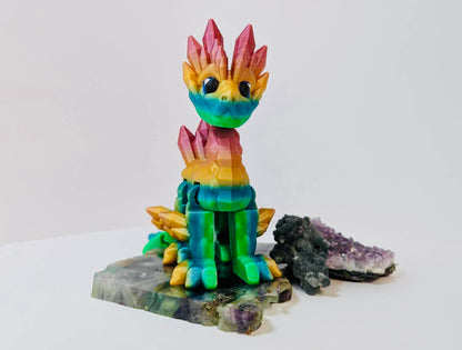 Articulated crystal dragon rainbow