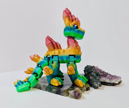 Articulated crystal dragon rainbow