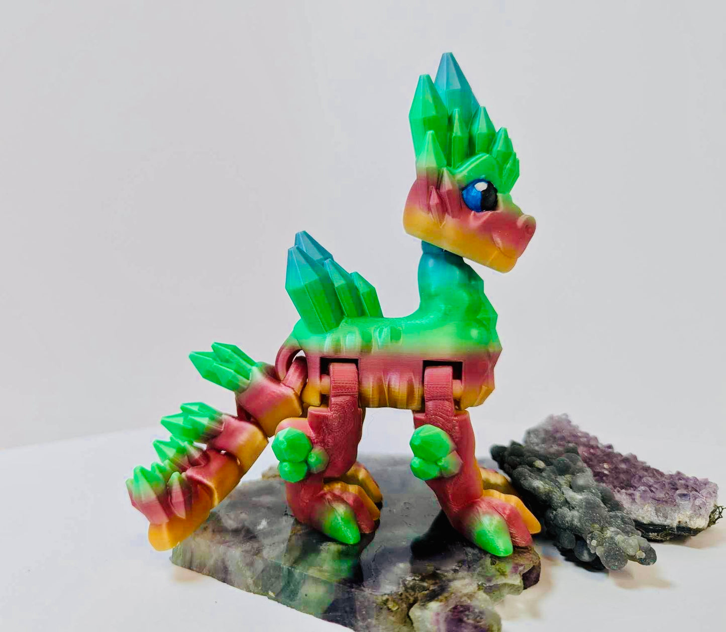 Articulated crystal dragon rainbow