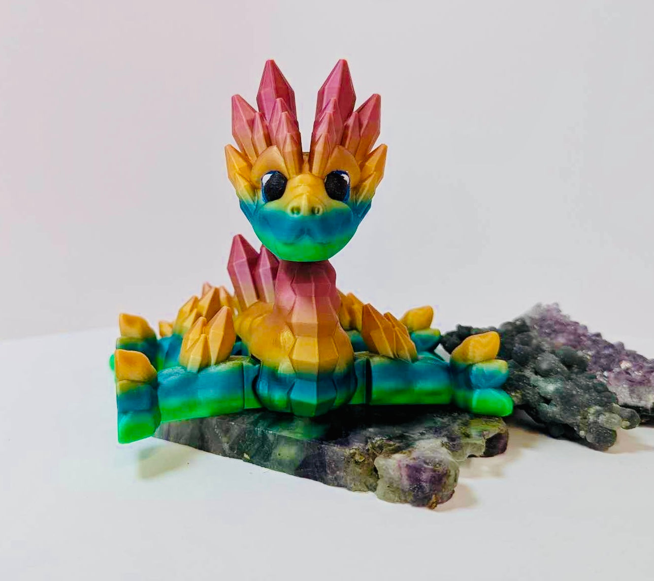 Articulated crystal dragon rainbow