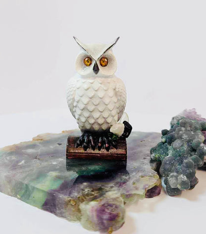 Crystal snowy owl extra small