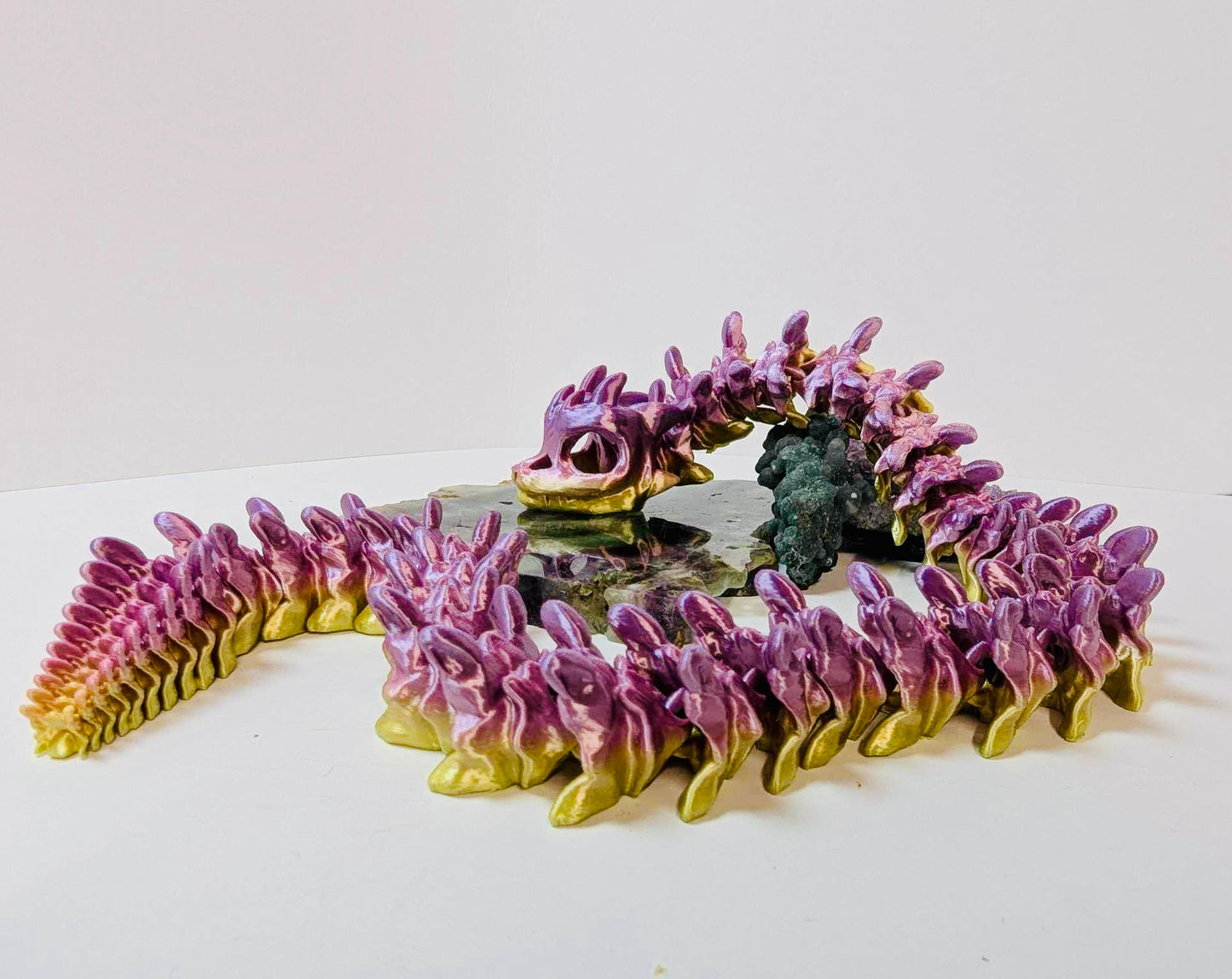 Articulated bony basilisk purple and yellow 49cm